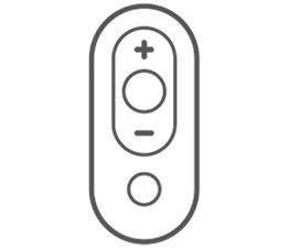Rappresentazione grafica del telecomando a 4 bottoni in dotazione con i WalkingPad